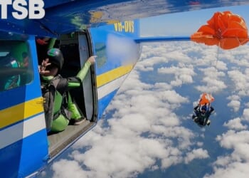 Skydiver dangles at 15,000 feet after parachute catches on plane's tail in Australia