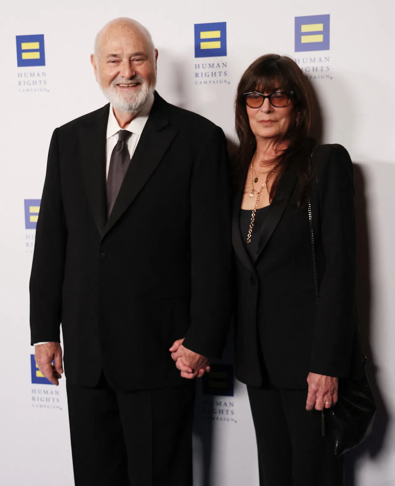 US director Rob Reiner and his wife Michele Singer Reiner attend the Human Rights Campaign's 2025 LA Dinner at the Fairmont Century Plaza in Los Angeles, March 22, 2025. (Photo by Michael Tran / AFP) (Photo by MICHAEL TRAN/AFP via Getty Images)