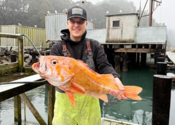 A fisherman in California may have broken records by catching a 10.25-pound canary rockfish
