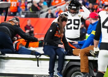 Devastating Hit on Broncos' WR Bryant Leaves Him Motionless, Carted Off on Stretcher [WATCH]