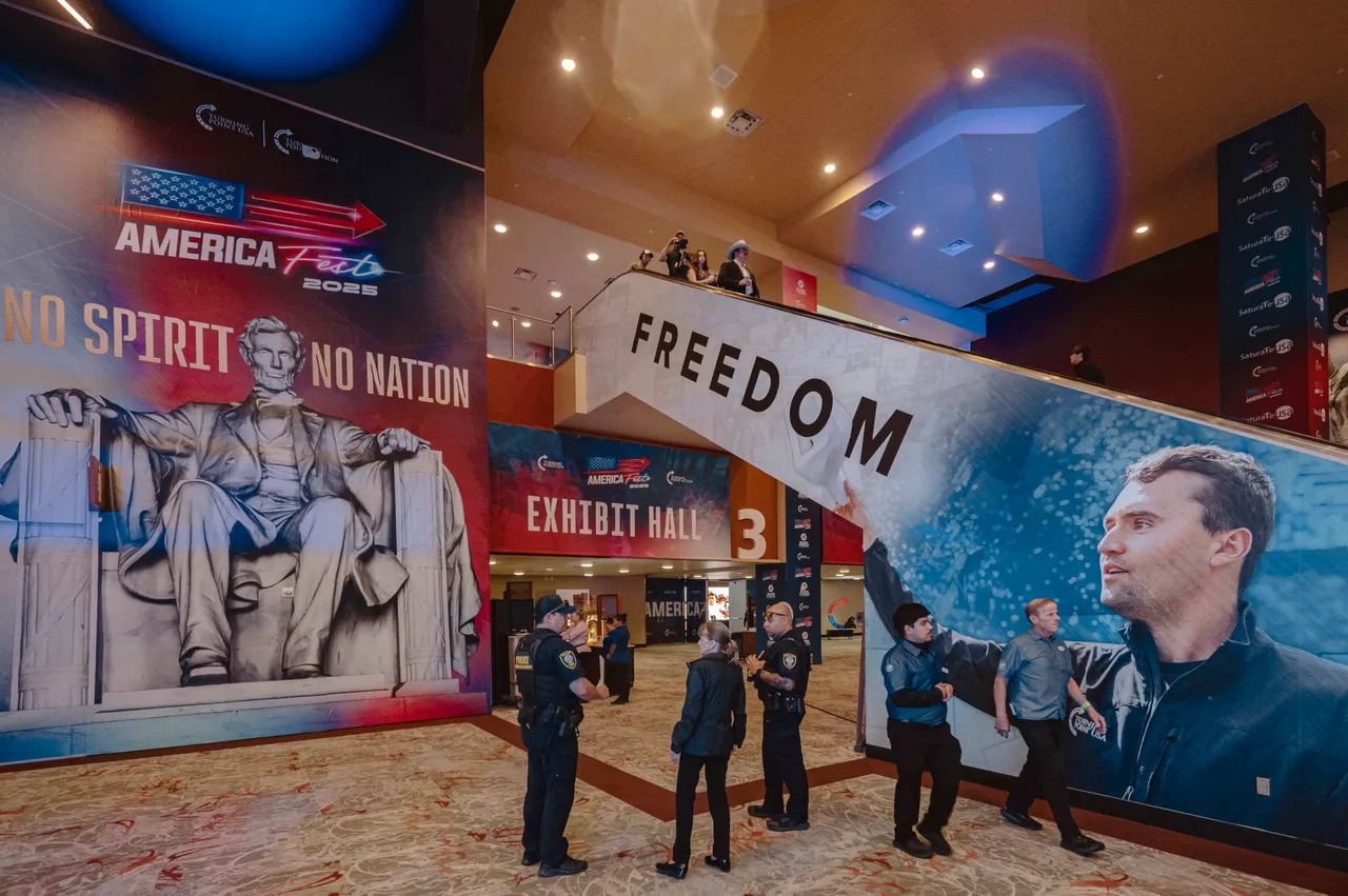 Attendees arrive at Turning Point's annual AmericaFest conference. (Photo by Olivier Touron / AFP via Getty Images)