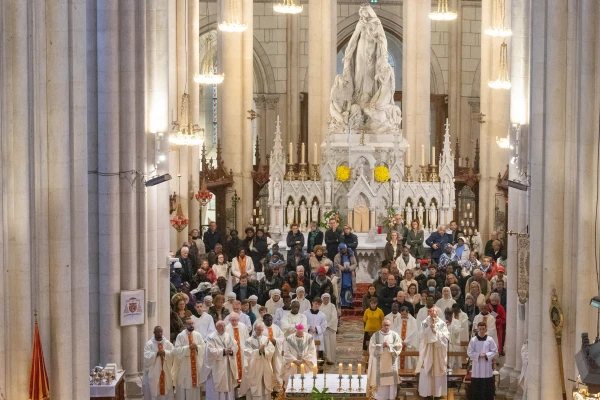 Cardinal François-Xavier Bustillo of Ajaccio presides at the closing Mass of the “Heaven's Pilgrimage” at the Shrine of Our Lady of Montligeon on Nov. 16, 2025. Credit: Shrine of Our Lady of Montligeon