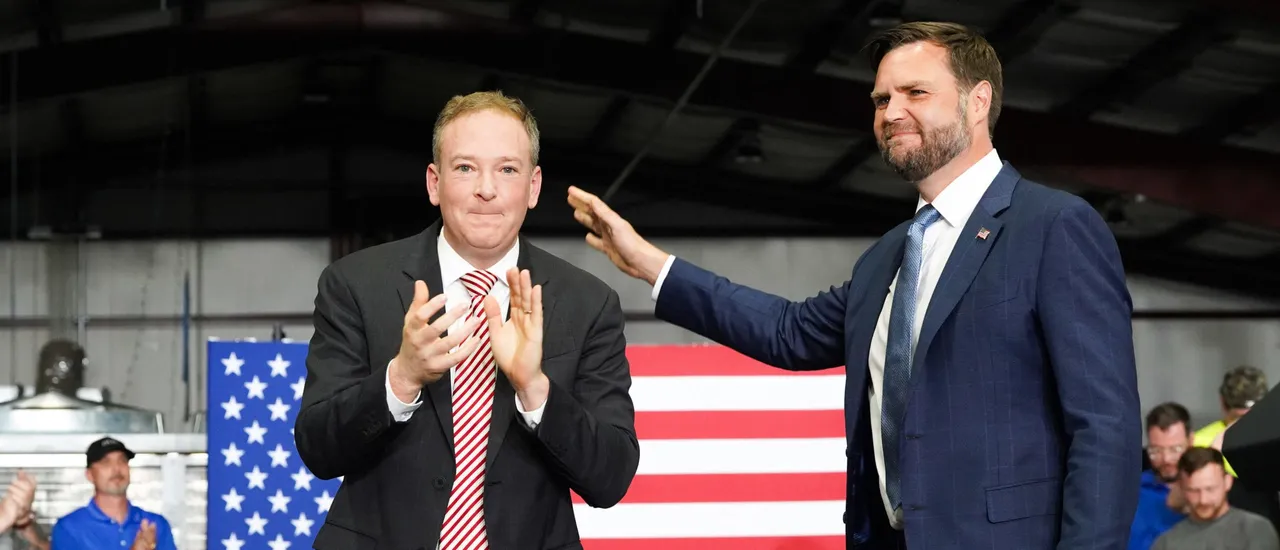 Lee Zeldin, Administrator of the U.S. Environmental Protection Agency, claps after introducing Vice President JD Vance to a crowd of supporters of President Donald Trump on August 21, 2025 in Peachtree City, Georgia.(Photo by Megan Varner via Getty Images)