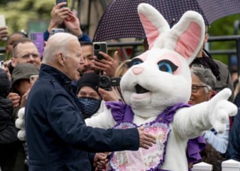 Bunny Mask Hilariously SLIPS As Harpy Who Dressed Up to Babysit Joe Biden on Easter Snarks on Trump's Age – Twitchy