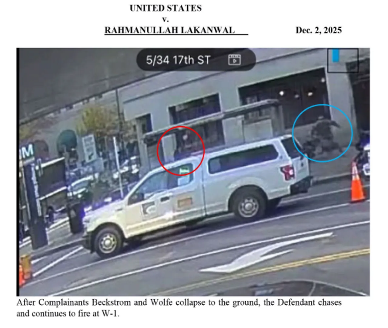 The suspect in a deadly shooting targeting National Guard members is seen allegedly chasing a Guard major on November 26, 2025, in Washington, D.C. (Image courtesy of the Metropolitan Police Department)