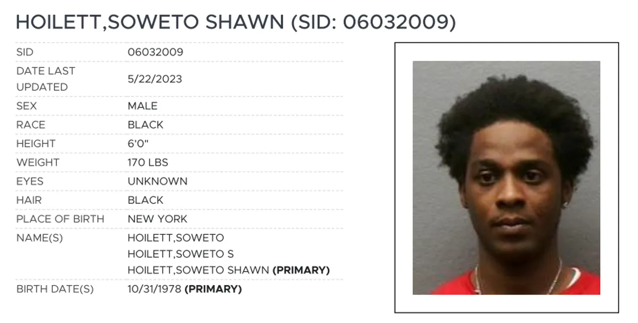 Soweto Hoilett, who embroiled Congresswoman Jasmine Crockett in legal trouble over a damaged car in 2007, gets his mugshot taken in Texas. (Image courtesy of the Texas Department of Public Safety)