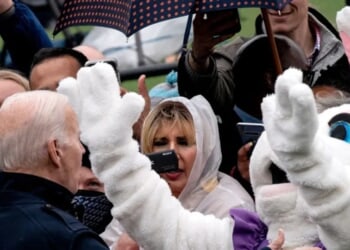 Easter Bunny Who Wrangled Joe Biden Away From Reporters Gets Pilloried For Questioning Trump’s Age