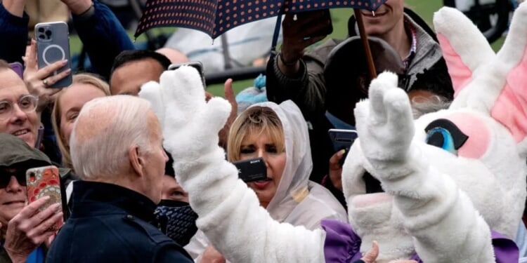 Easter Bunny Who Wrangled Joe Biden Away From Reporters Gets Pilloried For Questioning Trump’s Age