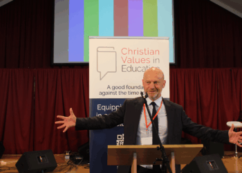 Headteacher Alun Ebenezer addresses the Christian Values in Education conference in Luton
