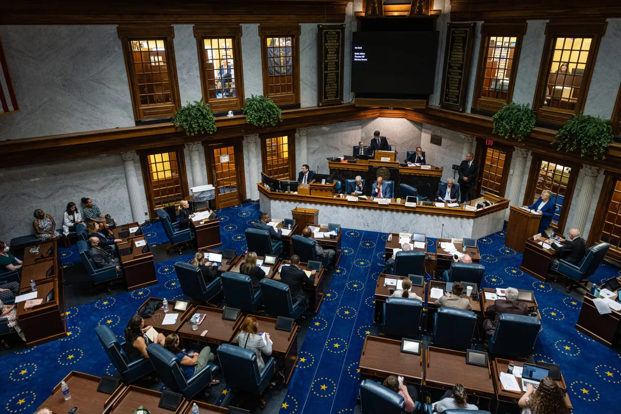 INDIANAPOLIS, IN - JULY 25: Indiana State Senators meet in the Senate chamber in the Indiana State Capitol building on July 25, 2022 in Indianapolis, Indiana. (Photo by Jon Cherry/Getty Images)