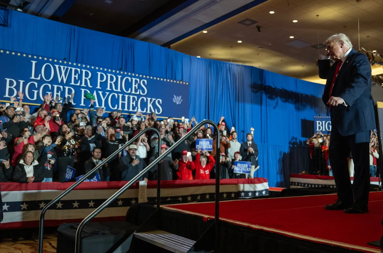 US President Donald Trump does a little dance after he delivered remarks on the economy at Mount Airy Casino Resort in Mount Pocono, Pennsylvania, on December 9, 2025. (Photo by ANDREW CABALLERO-REYNOLDS / AFP via Getty Images)