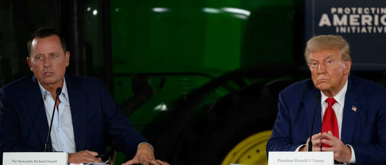 Republican presidential nominee, former U.S. President Donald Trump attends a campaign event on food security in a barn on the Smith Family Farm on September 23, 2024 in Smithton, Pennsylvania. The event, hosted by the Protecting America Initiative, led by former Trump acting director of national intelligence Richard Grenell, highlighted China ownership of nearly 250,000 acres of U.S. land, slightly less than 1% of foreign-held acreage. (Photo by Jeff Swensen/Getty Images)