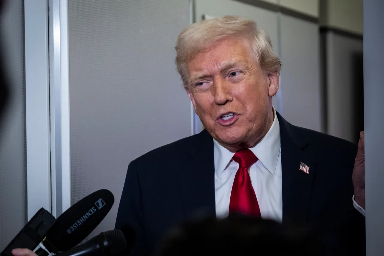 IN FLIGHT - NOVEMBER 25: President Donald Trump speaks to the media aboard Air Force One on November 25, 2025 in flight en route to Florida. The Trumps are traveling to Mar-a-Lago in Palm Beach, Florida for the Thanksgiving holiday. (Photo by Pete Marovich/Getty Images)