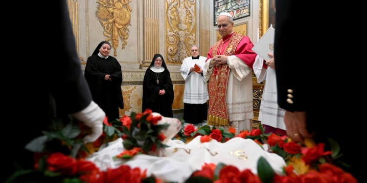 Pope Leo XIV receives lambs on feast of St. Agnes