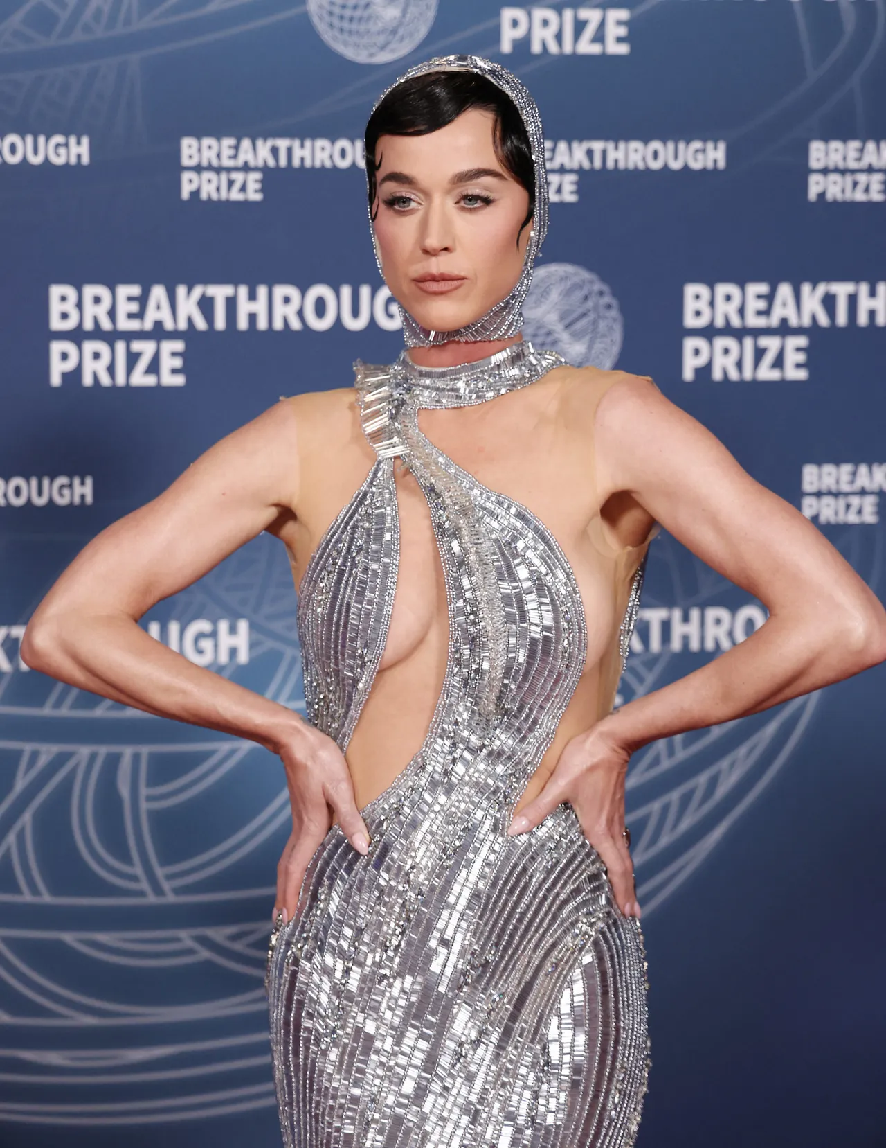 US singer Katy Perry attends the 11th Breakthrough Prize ceremony at Barker Hangar in Santa Monica, California, on April 5, 2025. (Photo by Michael Tran / AFP) (Photo by MICHAEL TRAN/AFP via Getty Images)