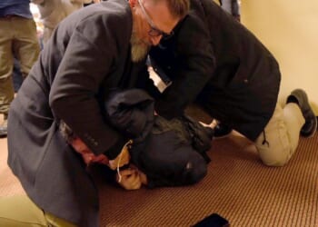 Man sprays Ilhan Omar with unknown substance at Minneapolis town hall