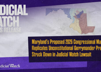 Judicial Watch Analysis: MD’s Proposed 2026 Congressional Map Replicates Unconstitutional Gerrymander Previously Struck Down in Judicial Watch Lawsuit