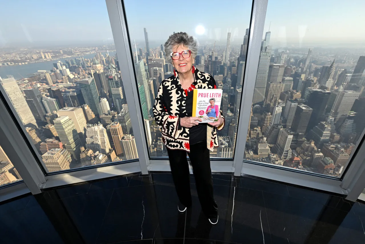NEW YORK, NEW YORK - OCTOBER 30: Dame Prue Leith visits the Empire State Building on October 30, 2024 in New York City. (Photo by Roy Rochlin/Getty Images for Empire State Realty Trust)
