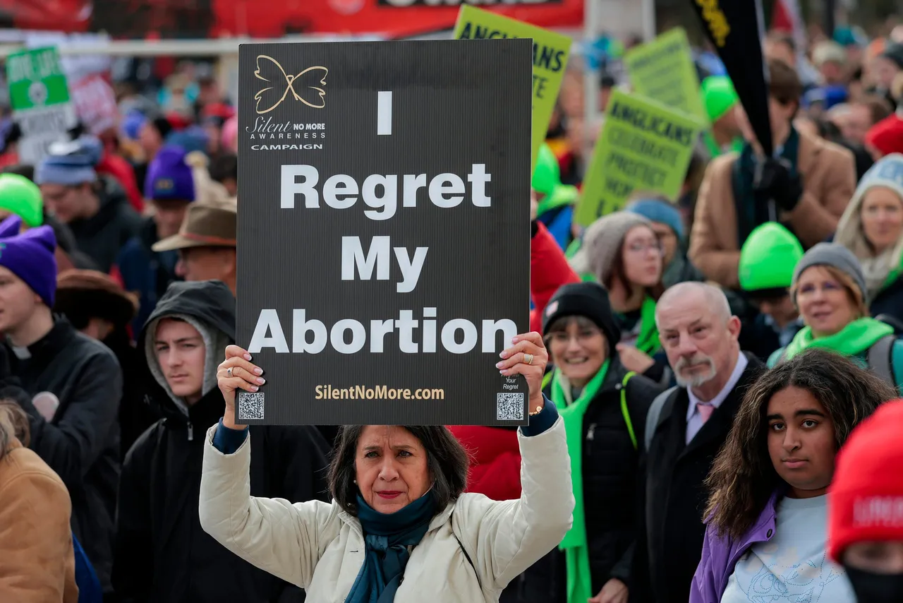 People attend the annual March for Life rally on January 23, 2026 in Washington, DC