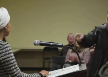 Man Sprays Ilhan Omar WIth Mystery Substance At Minneapolis Town Hall