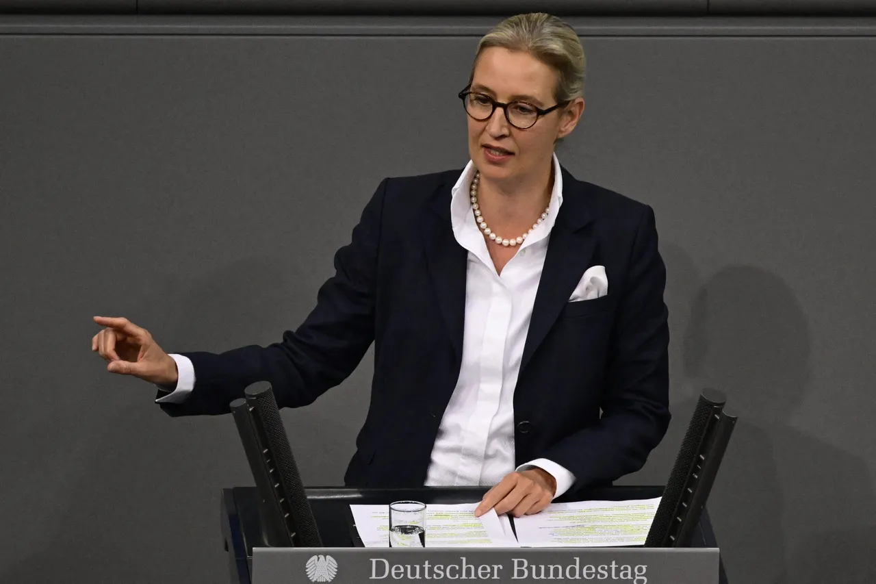 Co-leader of the far-right Alternative for Germany (AfD) party Alice Weidel gives a speech during a session on November 13, 2024 at the Bundestag (lower house of parliament) in Berlin, following the breakdown of Chancellor Scholz' three-party coalition. (Photo by JOHN MACDOUGALL/AFP via Getty Images)