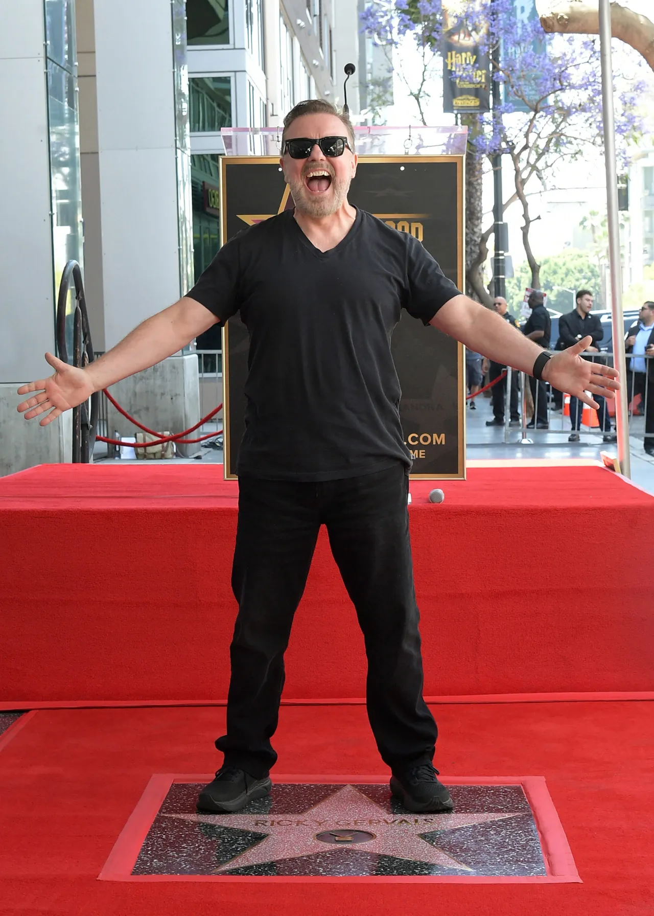 LOS ANGELES, CALIFORNIA - MAY 30: Ricky Gervais attends the Ricky Gervais Hollywood Walk Of Fame Ceremony on May 30, 2025 in Los Angeles, California. (Photo by Charley Gallay/Getty Images for Netflix)