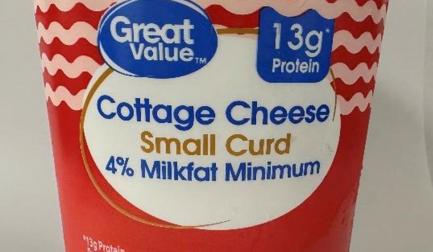 Great Value Cottage Cheese 4% Milkfat recalled. (Credit: FDA)