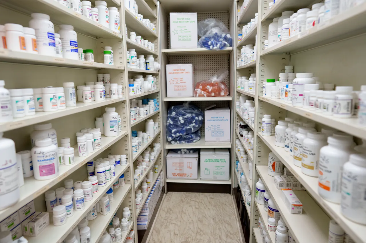 Medications are stored on shelves at a pharmacy on May 12, 2025 in Los Angeles. (Photo by Eric Thayer/Getty Images)