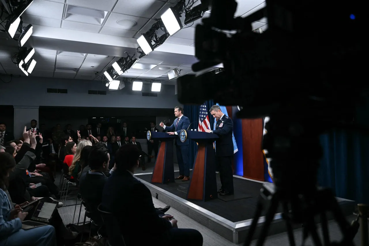 (L/R) US Defense Secretary Pete Hegseth and the Chairman of the Joint Chiefs of Staff General Dan Caine take questions during a press conference on US military action in Iran, at the Pentagon in Washington, DC, on March 2, 2026. The United States hit hundreds of targets across Iran, and Israel expanded its bombing to Lebanon on Monday as President Donald Trump vowed to avenge the first US deaths in the war he launched to topple Tehran's ruling clerics. Iranian forces fired missiles and drones across the Middle East, killing people in Israel and the United Arab Emirates, in retaliation for the conflict that began February 28 with the death of Iran's supreme leader, Ayatollah Ali Khamenei. (Photo by Brendan SMIALOWSKI / AFP via Getty Images)