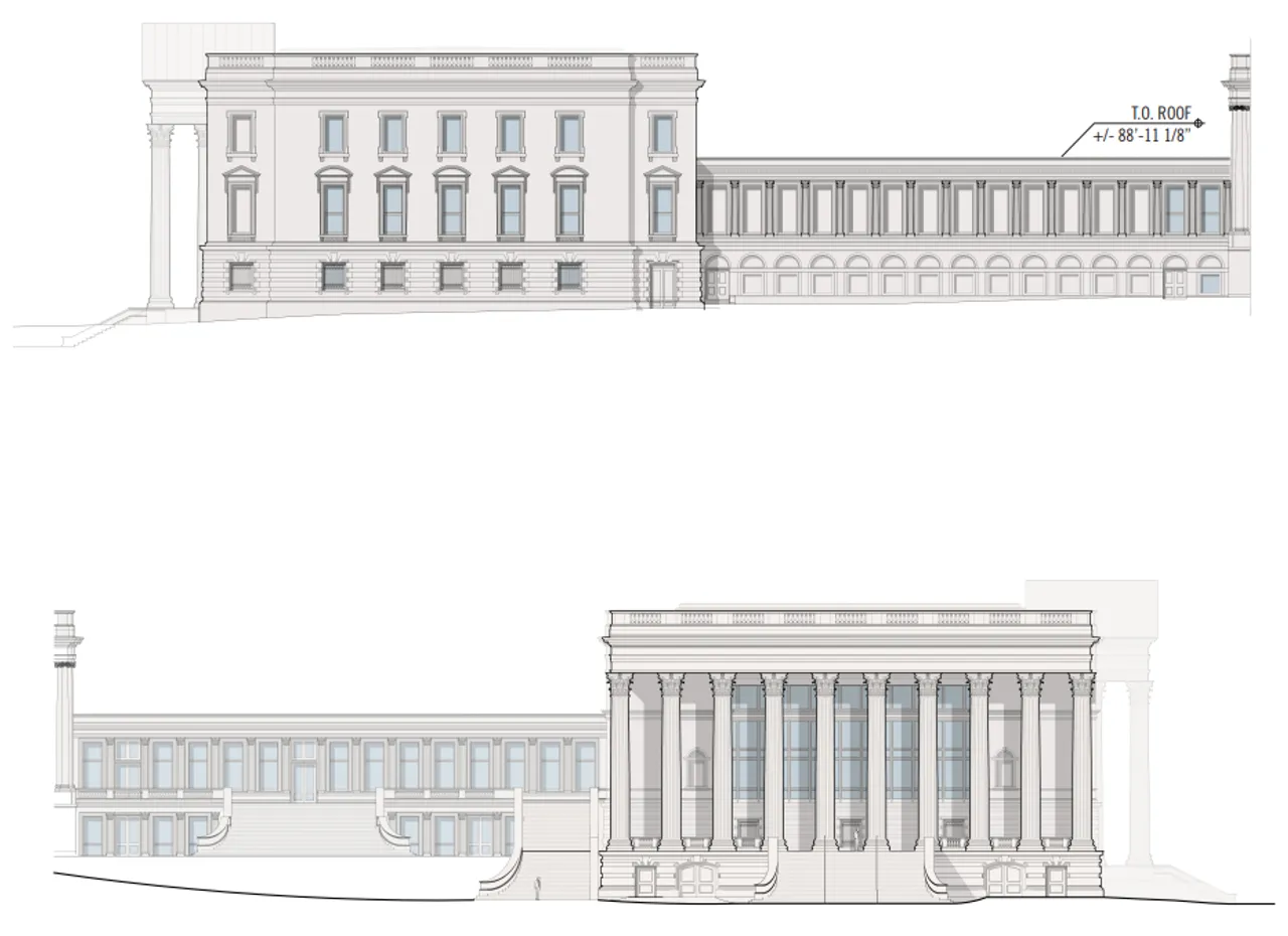 Shalom Baranes Associates Rendering, White House Ballroom Enlarged North And South Elevations [Screenshot/Public/NCPC.gov]