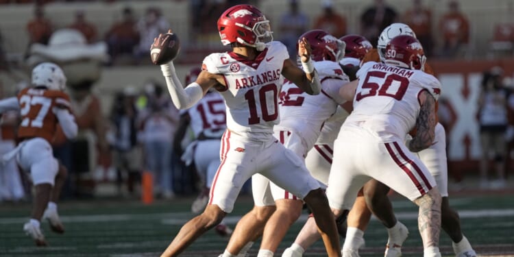 Arkansas QB Taylen Green Turns Heads at NFL Combine After Record Jumps, 4.36 Sprint