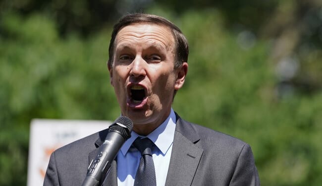 Repugnant Liar Sen. Chris Murphy (D-Bag) Went Overseas to Blast Trump's 'Totalitarian Takeover' – Twitchy