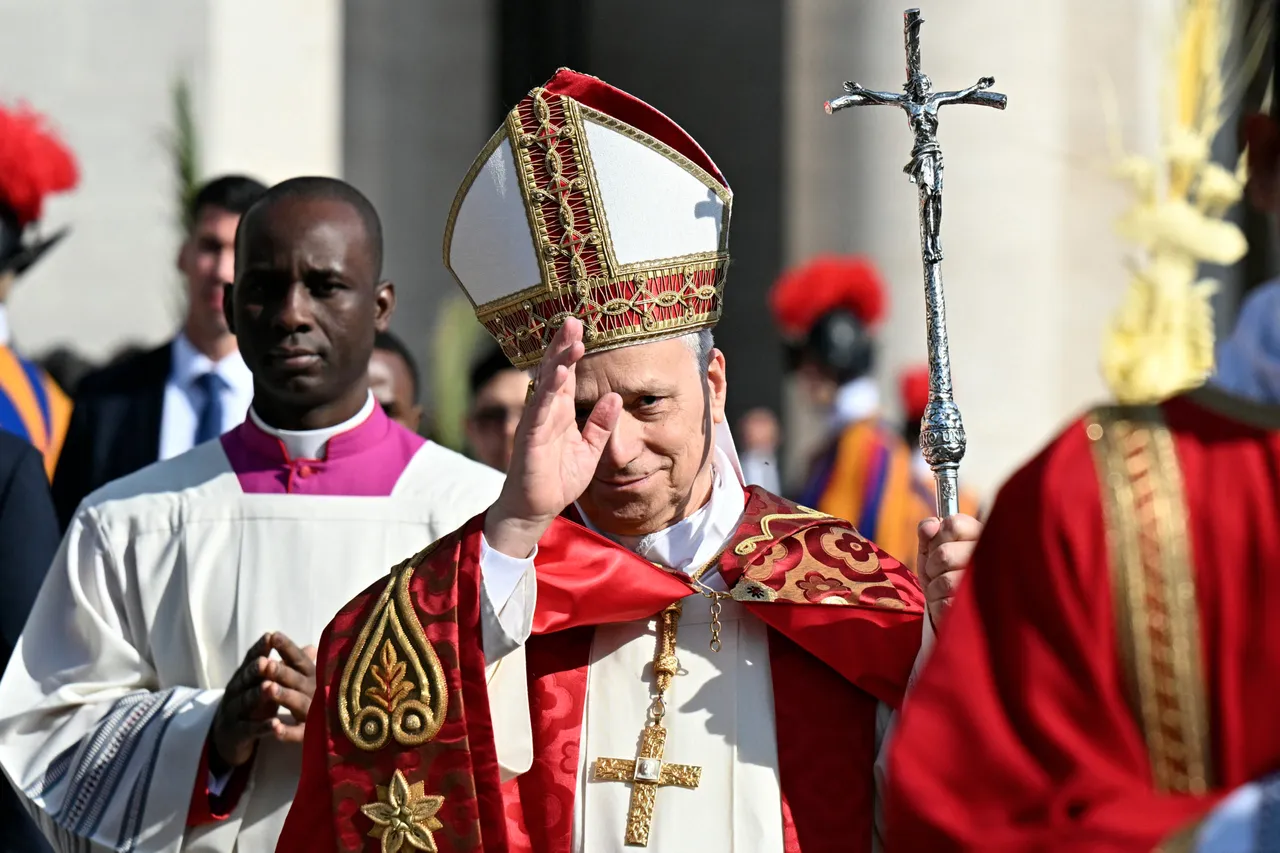TOPSHOT - Pope Leo XIV arrives to lead a mass for Palm Sunday at St Peter's square in the Vatican on March 29, 2026. (Photo by Tiziana FABI / AFP via Getty Images)