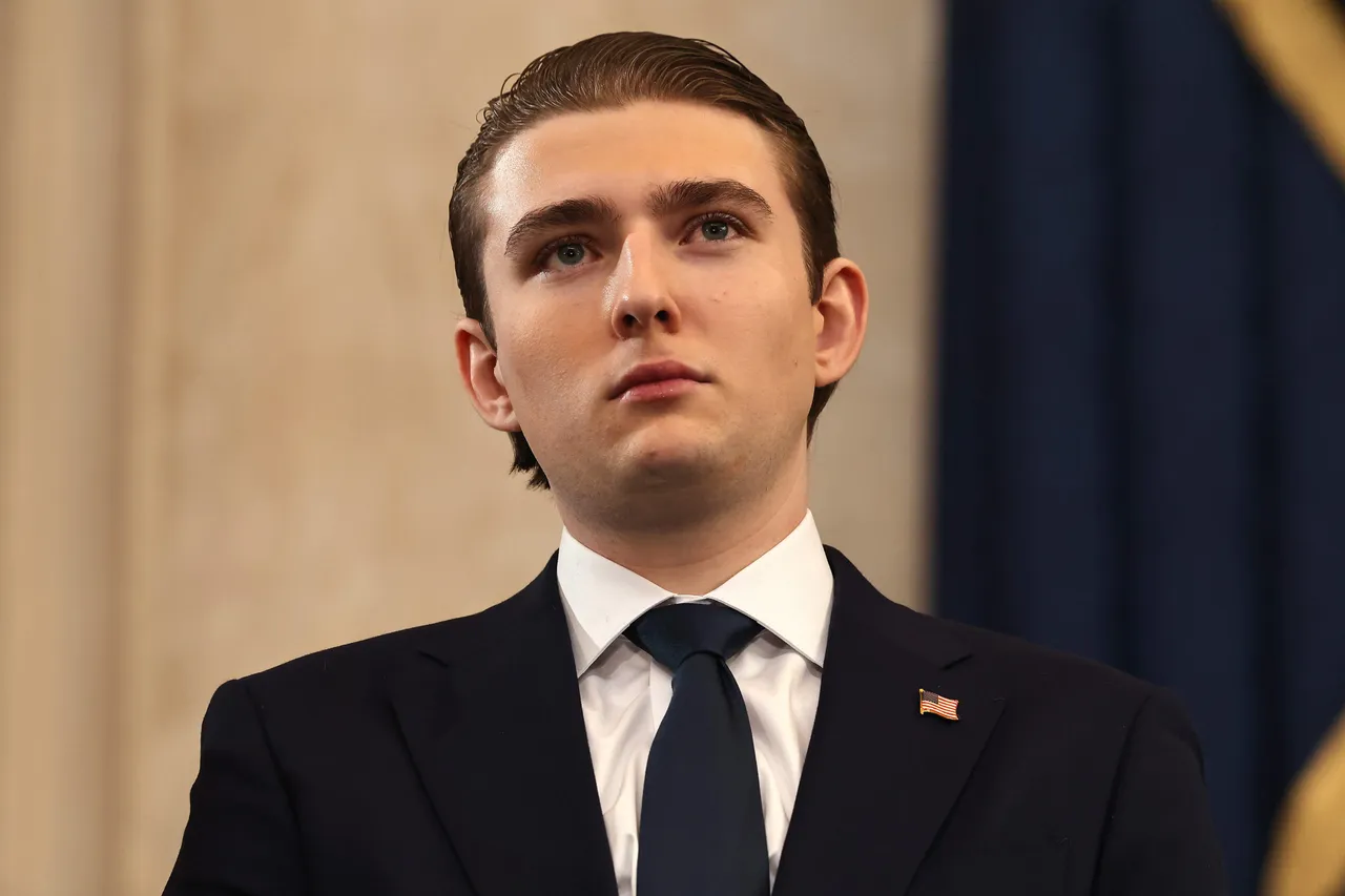 WASHINGTON, DC - JANUARY 20: Barron Trump attends the inauguration of U.S. President-elect Donald Trump in the Rotunda of the U.S. Capitol on January 20, 2025 in Washington, DC. Donald Trump takes office for his second term as the 47th president of the United States. (Photo by Chip Somodevilla/Getty Images)