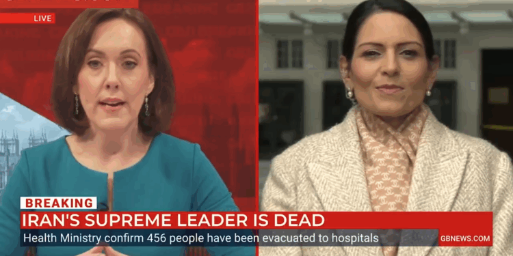 Patel: Starmer's stance on Iran has been "utterly feeble"