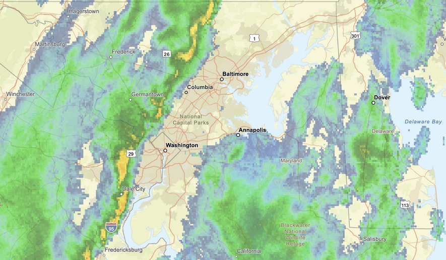 National Weather Service Radar on Monday afternoon, March 16, 2026. (Credit: NOAA / NWS)