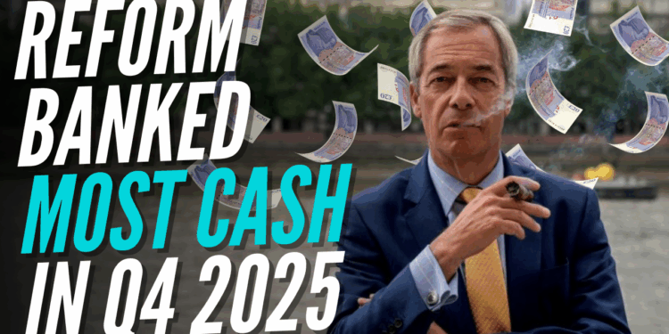 Reform Rakes in £5.4 Million as Crypto Boost Leaves Tories Trailing – Guido Fawkes