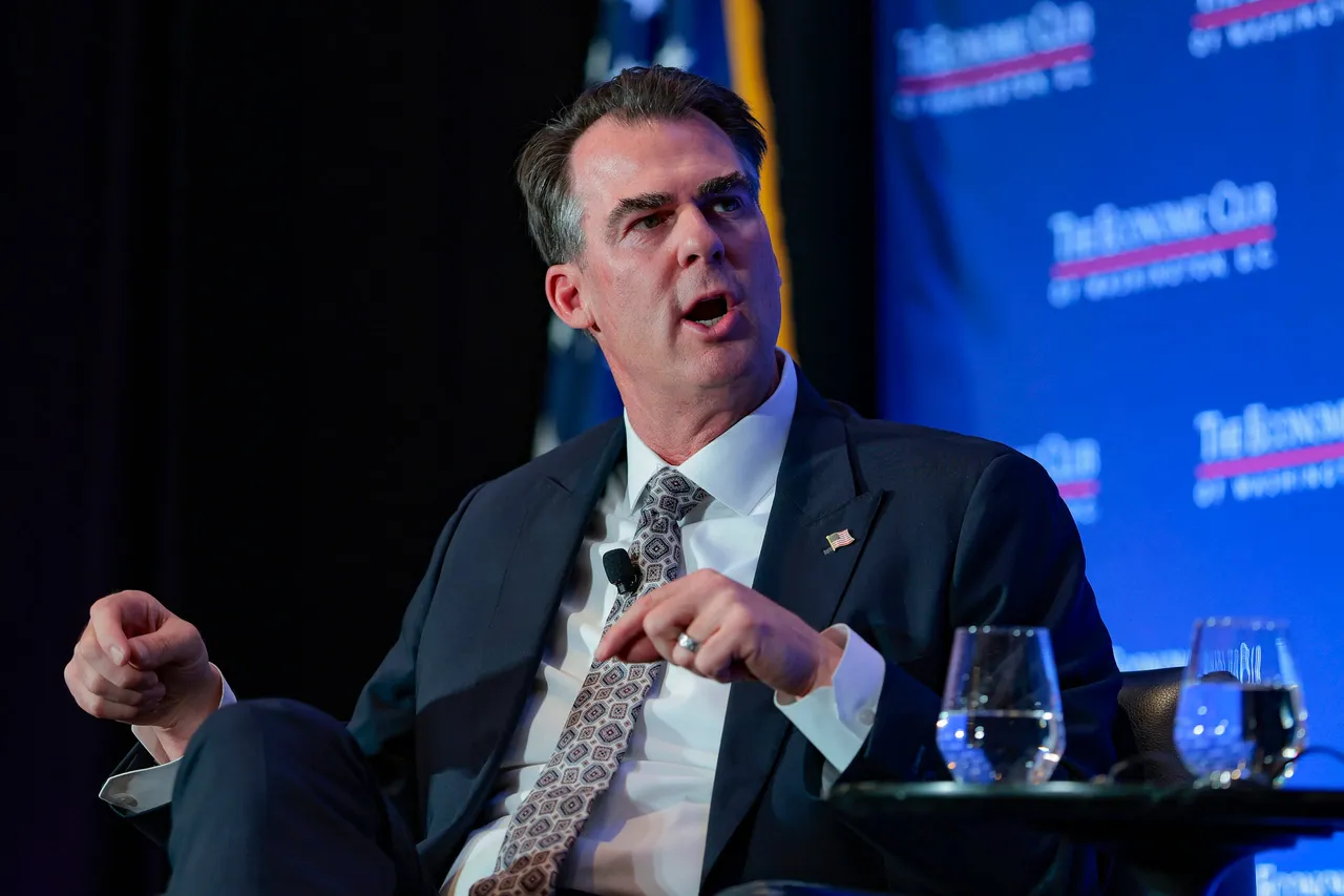 Oklahoma Gov. Kevin Stitt is interviewed by David Rubenstein alongside Maryland Gov. Wes Moore at the Economic Club on February 18, 2026 in Washington, DC. - Photo by Heather Diehl/Getty Images