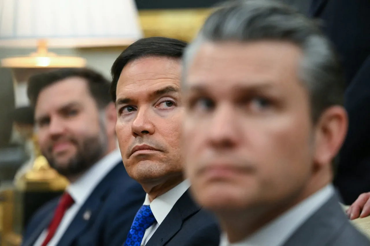 US Vice President JD Vance, Secretary of State Marco Rubio, and Secretary of Defense Pete Hegseth look on as US President Donald Trump meets with German Chancellor Friedrich Merz in the Oval Office of the White House in Washington, DC on March 3, 2026. Chancellor Merz is the first European leader to visit President Trump since the United States and Israel launched their war against Iran. (Photo by ANDREW CABALLERO-REYNOLDS / AFP via Getty Images)