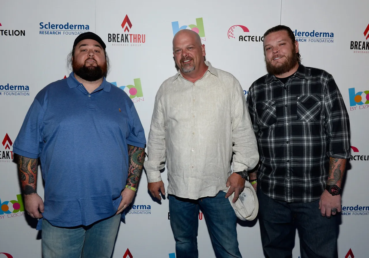 LAS VEGAS, NV - OCTOBER 13: (L-R) Television personalities Austin "Chumlee" Russell, Rick Harrison and Corey "Big Hoss" Harrison from History's "Pawn Stars" television series attend the Scleroderma Research Foundations' Cool Comedy - Hot Cuisine fundraiser at Brooklyn Bowl Las Vegas at The LINQ Promenade on October 13, 2016 in Las Vegas, Nevada. (Photo by Bryan Steffy/Getty Images for Scleroderma Research Foundation)