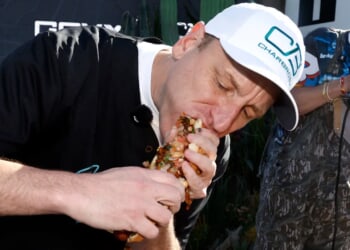 Joey Chestnut Obliterates Tampa Bay Buccaneers’ Offensive Line In Cake-Eating Competition